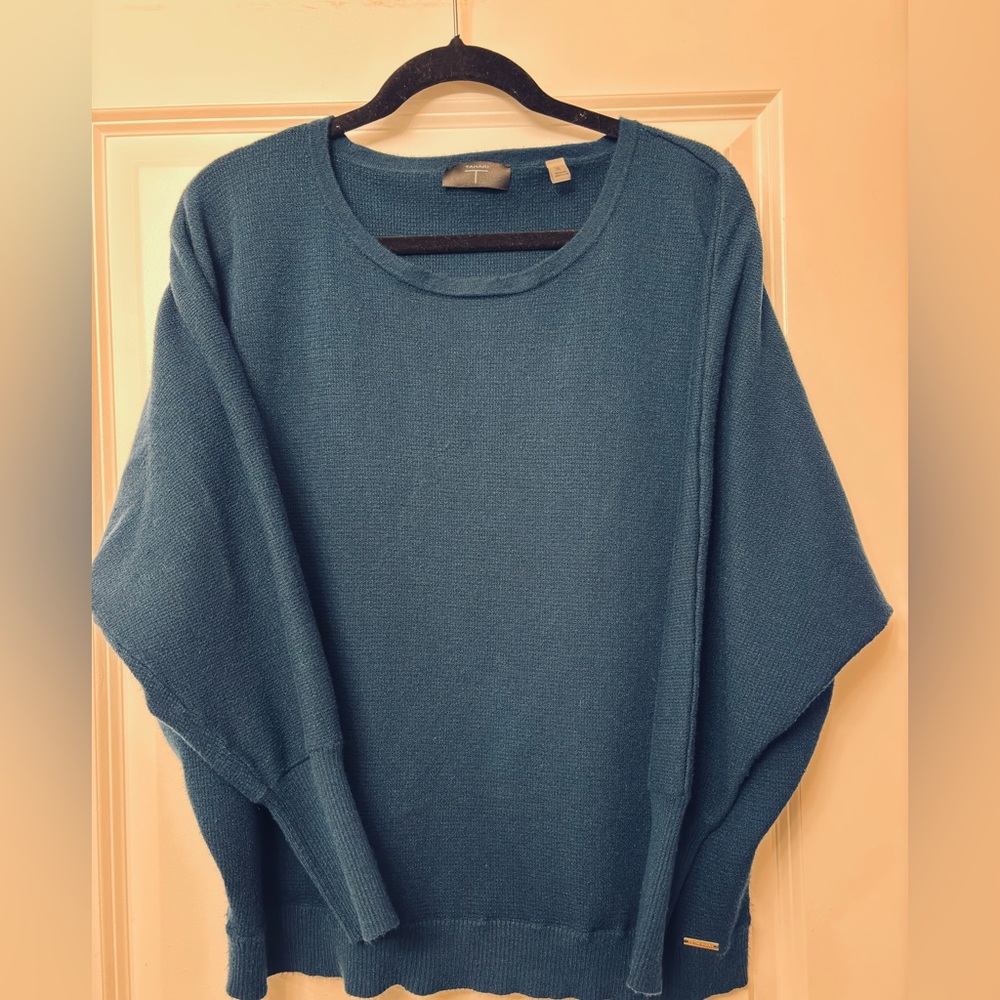 TAHARI TEAL BOATNECK SWEATER XL